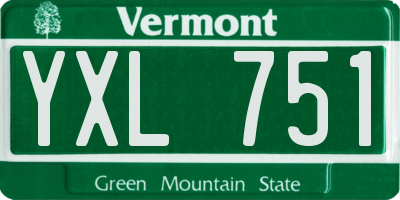 VT license plate YXL751