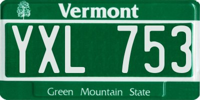 VT license plate YXL753