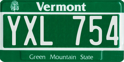 VT license plate YXL754