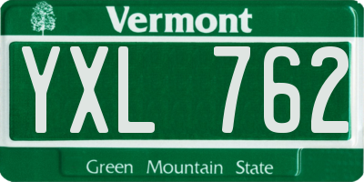 VT license plate YXL762