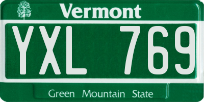 VT license plate YXL769
