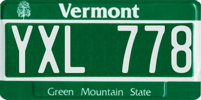VT license plate YXL778