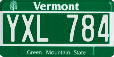VT license plate YXL784
