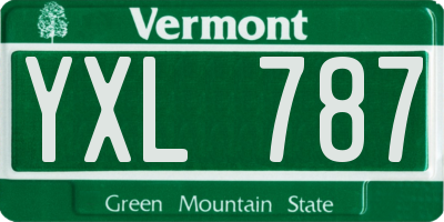 VT license plate YXL787