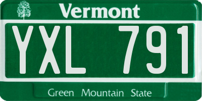 VT license plate YXL791