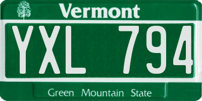 VT license plate YXL794