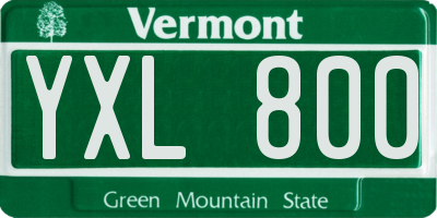VT license plate YXL800