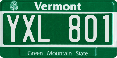 VT license plate YXL801