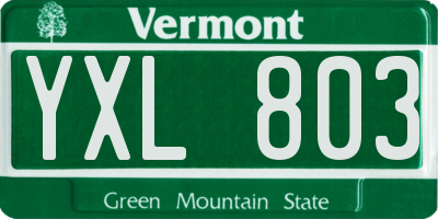 VT license plate YXL803