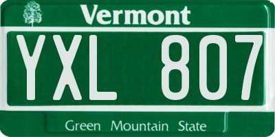 VT license plate YXL807