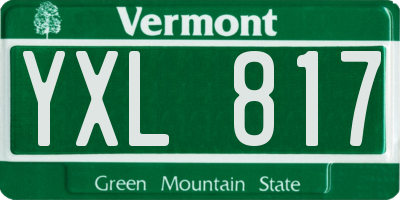 VT license plate YXL817