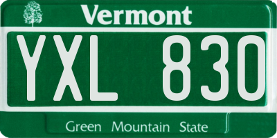 VT license plate YXL830