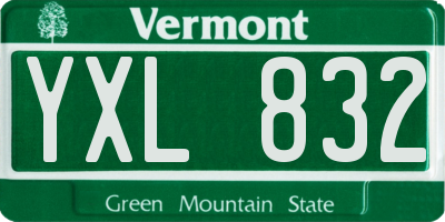 VT license plate YXL832
