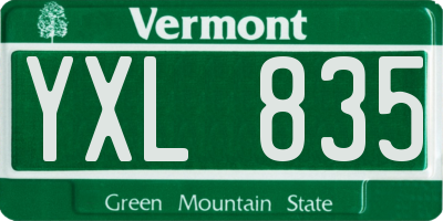 VT license plate YXL835