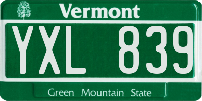 VT license plate YXL839