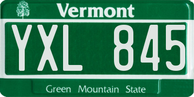 VT license plate YXL845