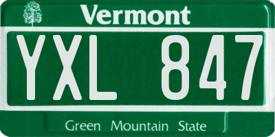 VT license plate YXL847