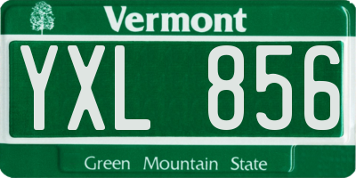 VT license plate YXL856