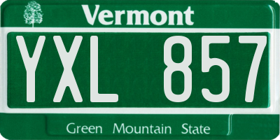 VT license plate YXL857