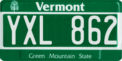 VT license plate YXL862