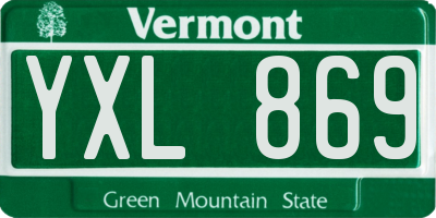 VT license plate YXL869