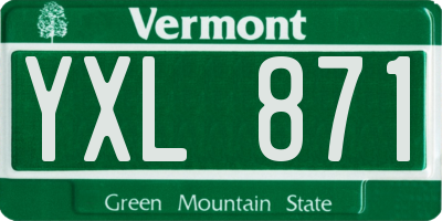 VT license plate YXL871