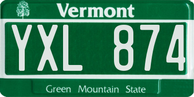 VT license plate YXL874