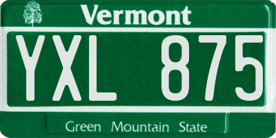 VT license plate YXL875