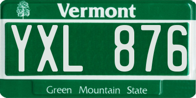 VT license plate YXL876