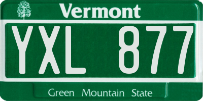 VT license plate YXL877