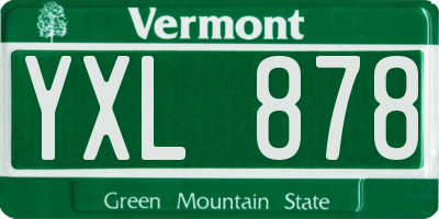 VT license plate YXL878