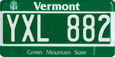 VT license plate YXL882