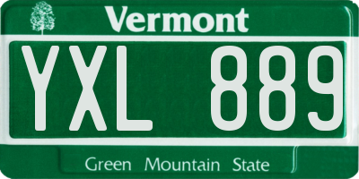VT license plate YXL889
