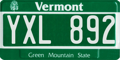 VT license plate YXL892