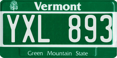 VT license plate YXL893