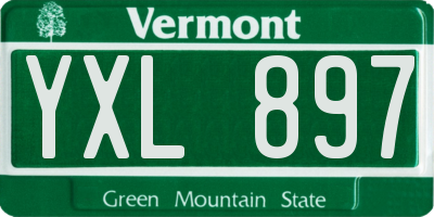 VT license plate YXL897