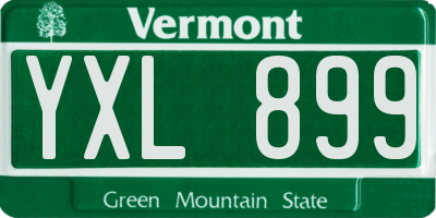 VT license plate YXL899