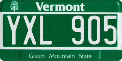 VT license plate YXL905