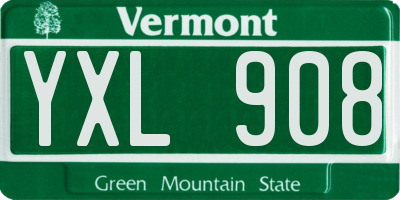 VT license plate YXL908