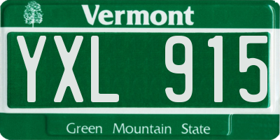 VT license plate YXL915