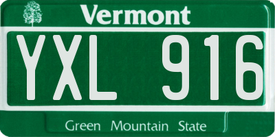 VT license plate YXL916