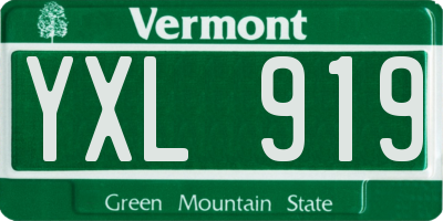 VT license plate YXL919