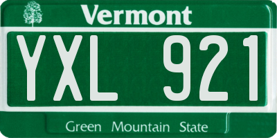 VT license plate YXL921