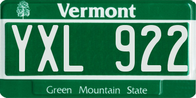 VT license plate YXL922