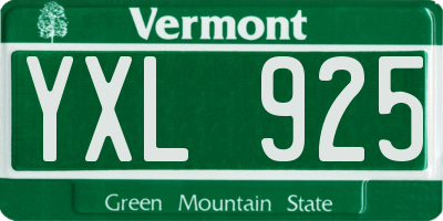 VT license plate YXL925