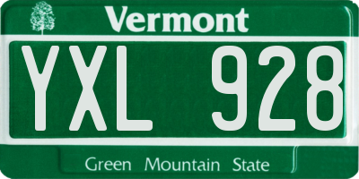 VT license plate YXL928