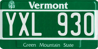 VT license plate YXL930