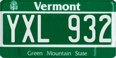 VT license plate YXL932