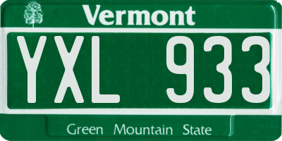 VT license plate YXL933