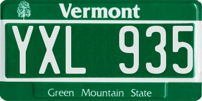 VT license plate YXL935